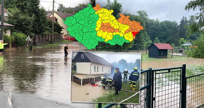 Na Česko duřešily silné deště: Zatopené silnice, sklepy i zámecká minizoo (19.6.2020)