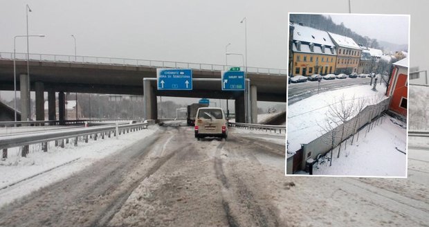 Sněhová kalamita: Jaro, kde jsi?! Část dálnice D8 zcela uzavřel sníh