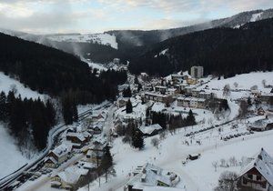 Zima v Krkonoších: Pec pod Sněžkou