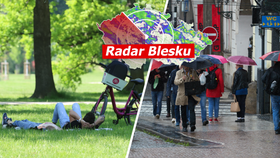 Přeháňky a pak oteplení. Sledujte radar Blesku