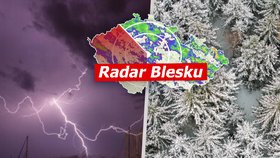 V sobotu až 20 stupňů, v neděli prudké ochlazení, bouřky i sněhové vločky! Sledujte radar Blesku