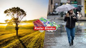 Víkend slibuje v Česku až 17 °C. Přibalte sluneční brýle i deštník a sledujte radar Blesku