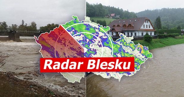 Zatopené domy i silnice. Povodně potrápily Česko, pršet bude znovu. Sledujte radar Blesku