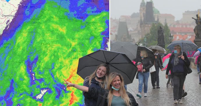 Deštivé počasí v Česku: Během přechodu studené fronty došlo na lijáky i bouřky