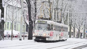 Nejméně sníh zasáhl tramvajové linky
