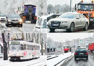 Pražané se potýkají s kolapsem dopravy způsobeným sněhem a náledím