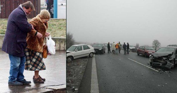 Namoklé silnice a chodníky podchladnou, náledí se začne tvořit již ve středu v noci, varují meteorologové.