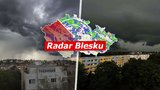 Poslední tropy vystřídají bouřky. Ženou se přeháňky, sledujte radar Blesku