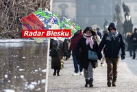 Mrazům v Česku (zatím) odzvonilo. Teploty vystoupí až k 8 °C. Přidá se déšť i sníh, sledujte radar Blesku