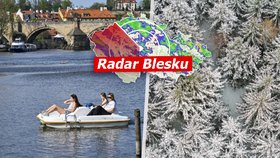 O víkendu až 25 °C! Příští týden přinese ranní mrazíky, a dokonce i sněžení, sledujte radar Blesku