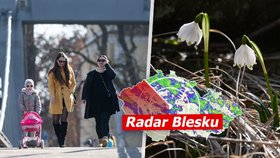 Teploty jako na houpačce: Ráno až -8 °C, o víkendu 16 °C, vrátí se i sněžení. Sledujte radar Blesku