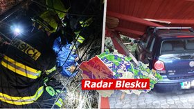 Vichřice bičuje Česko: Spadlé vedení, polámané stromy, zničená auta. Sledujte radar Blesku