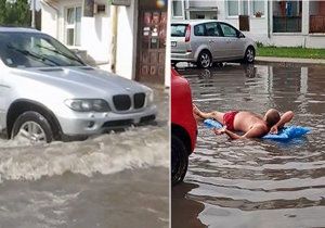 Extrémní bouřky na Slovensku způsobily lokální záplavy.