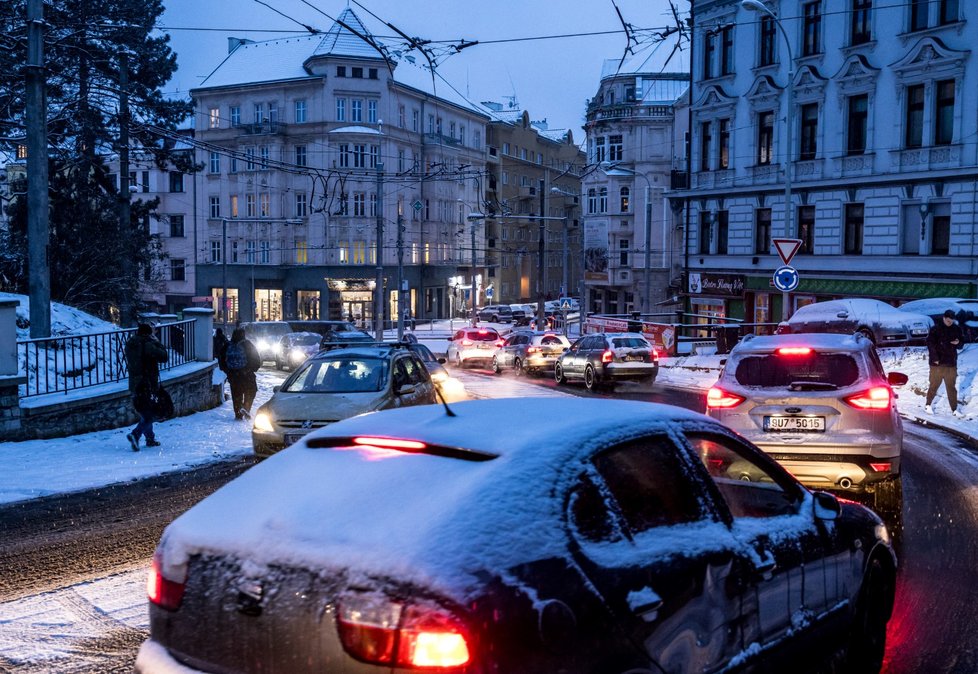 Potíže na silnicích v Ústí nad Labem (17.1.2023)
