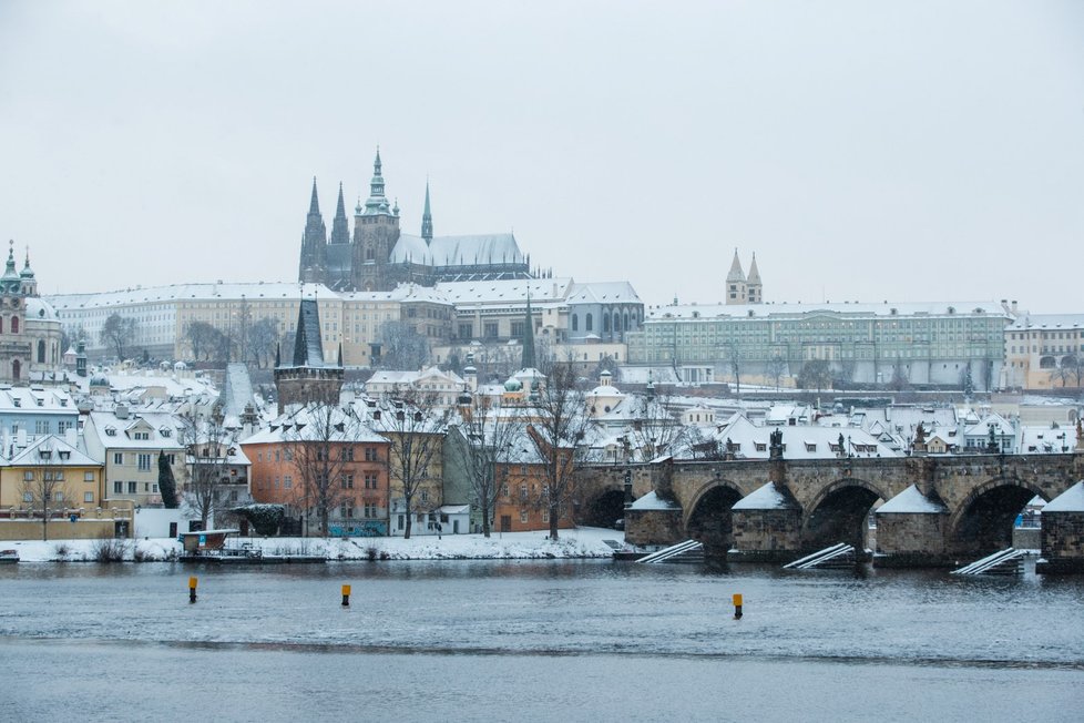 Sníh v Praze. (14. 1. 2021)