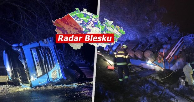 Sníh komplikuje dopravu v Česku, došlo k mnoha nehodám.