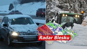 Česko zasáhl déšť, vichr a sníh, hrozí i povodně.
