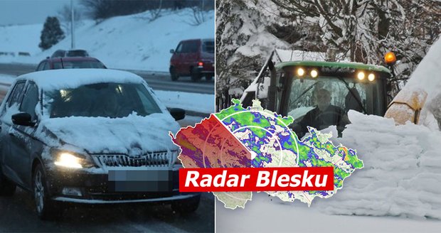 Česko zasáhl déšť s vichrem, místy vydatně sněží. Hrozí ledovka, sledujte radar Blesku