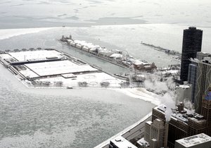 Pohled na zamrzlé Chicago