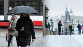 Počasí v Praze jako na houpačce. Sníh vystřídá v druhé polovině týdne oteplení a déšť