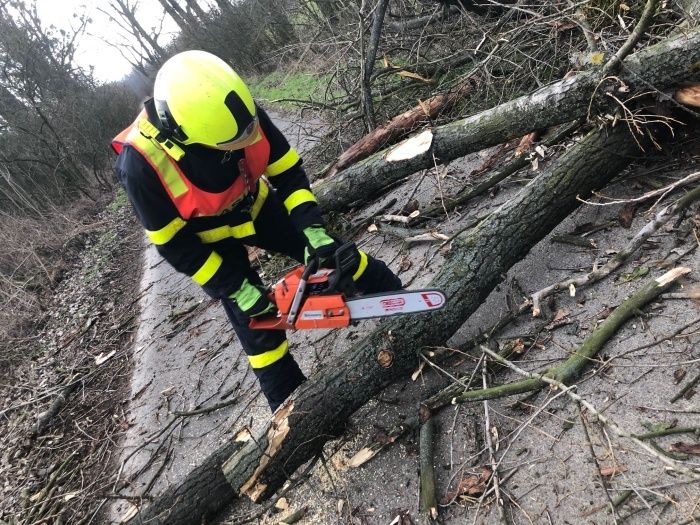 Hasiče na severu Moravy zaměstnala vichřice Sabine. Vyjížděli k popadaným stromům, uvolněným střechám i nehodám.