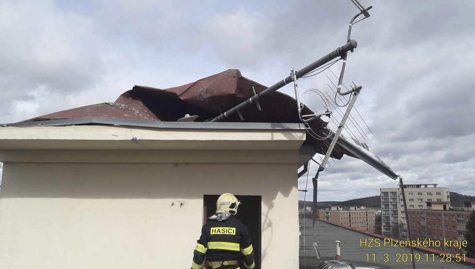 Vichřice Eberhard se prohnala Českem. Situace v Plzeňském kraji (11.3 2019)