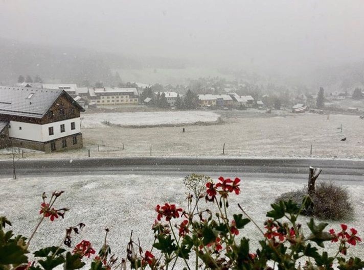 Meteorologové hlásí sněžení: Na Šumavě napadne až 15 cm.