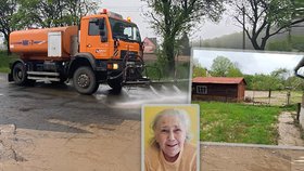 Hedvika Procházková (92) ze Šilheřovic má po lijácích vytopený sklep a zničenou zahradu.