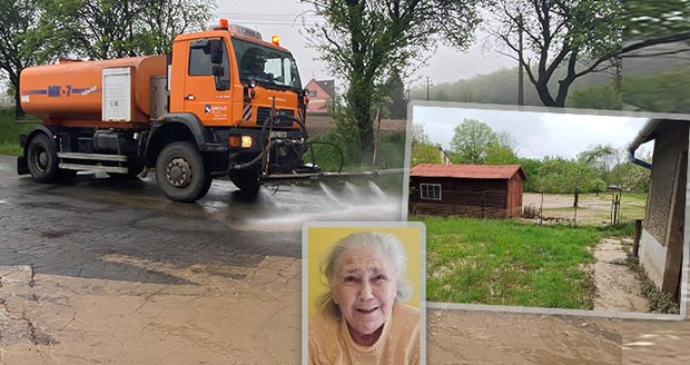 Hedvika Procházková (92) ze Šilheřovic má po lijácích vytopený sklep a zničenou zahradu.