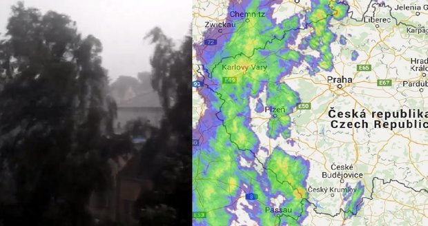 Do Česka se ze západu přihnal déšť a bouřky