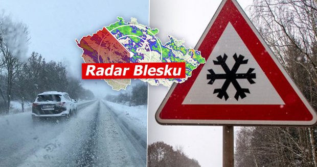 Bouračky i zranění. Sníh zkomplikoval řidičům v Česku cestu, sledujte radar Blesku