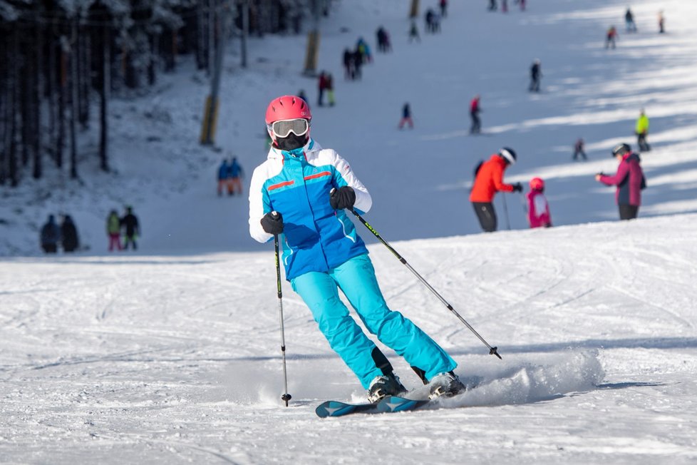 Zima v Krkonoších potěšila lyžaře (6. 1. 2022)