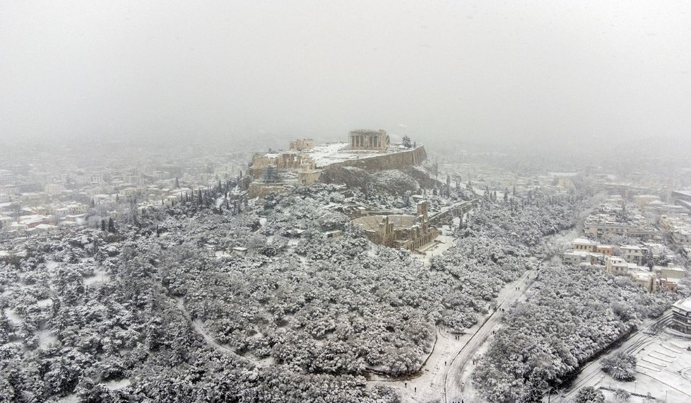 Sníh zasypal Řecko.