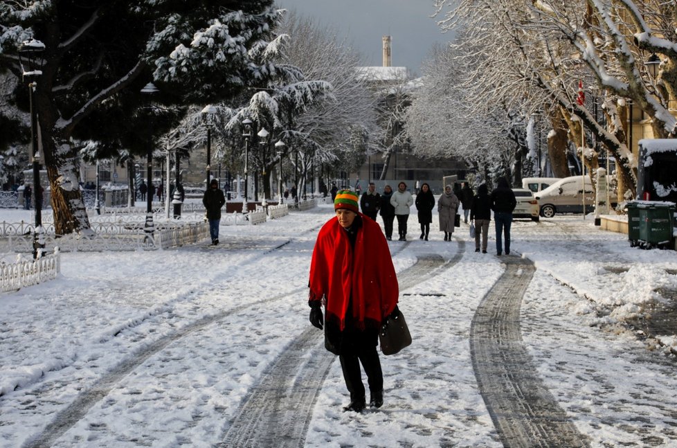 Sníh v Istanbulu.