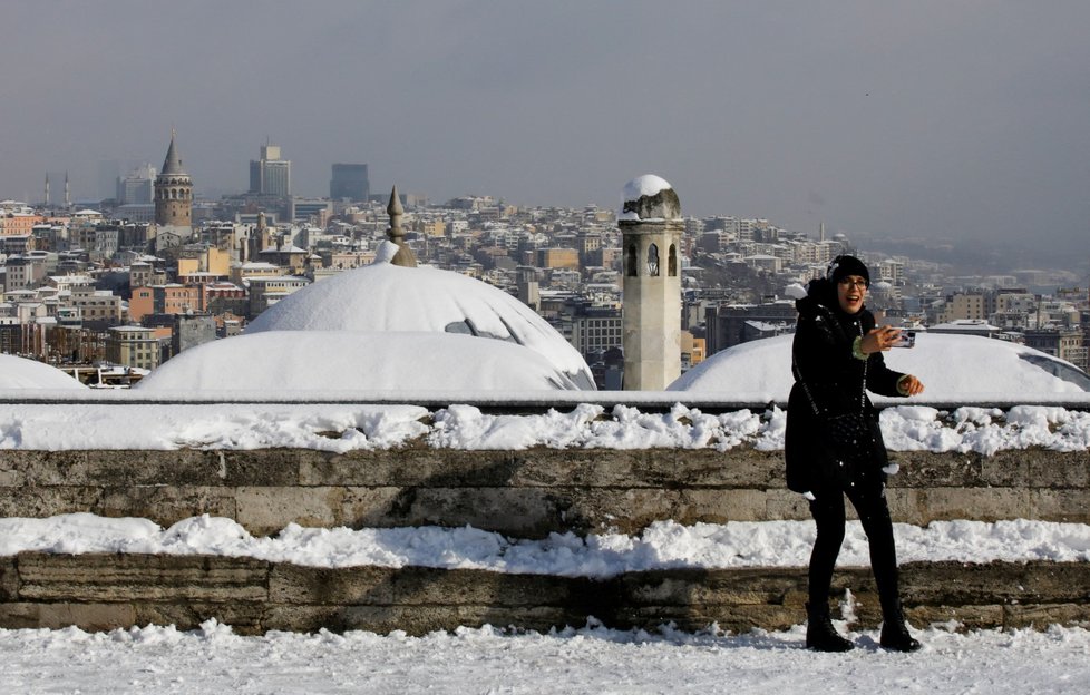 Sníh v Istanbulu.