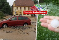 Bouřky v Česku ONLINE: Kroupy a záplavy, rychlík narazil do spadlé skály. Sledujte radar Blesku