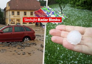 Strong storms hit the Czechia.  Flooded villages in southern Bohemia and giant hail.