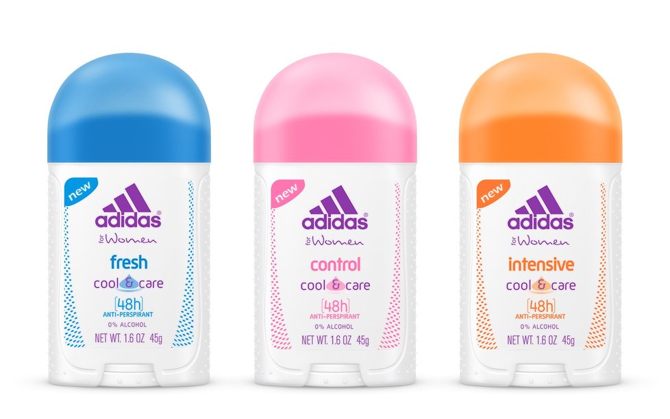 Adidas Cool & Care pro ženy udrží vaši pokožku v suchu až 48 hodin. Koupíte v drogeriích. Cena: 79,90 Kč.