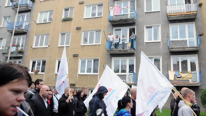 Pochod Dělnické strany Varnsdorfem. Foto: Petr Horký