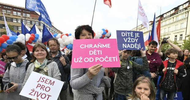 Demonstrace: Pro potrat a proti potratům! V Praze se střetli aktivisti obou názorových proudů