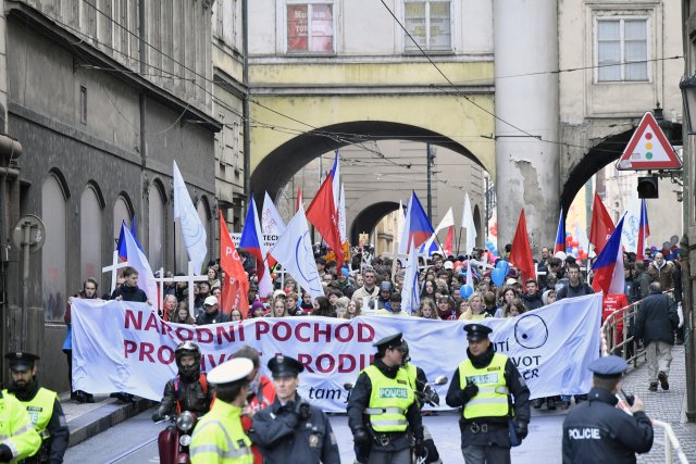 Proti interrupcím se v sobotu protestovalo v Praze.