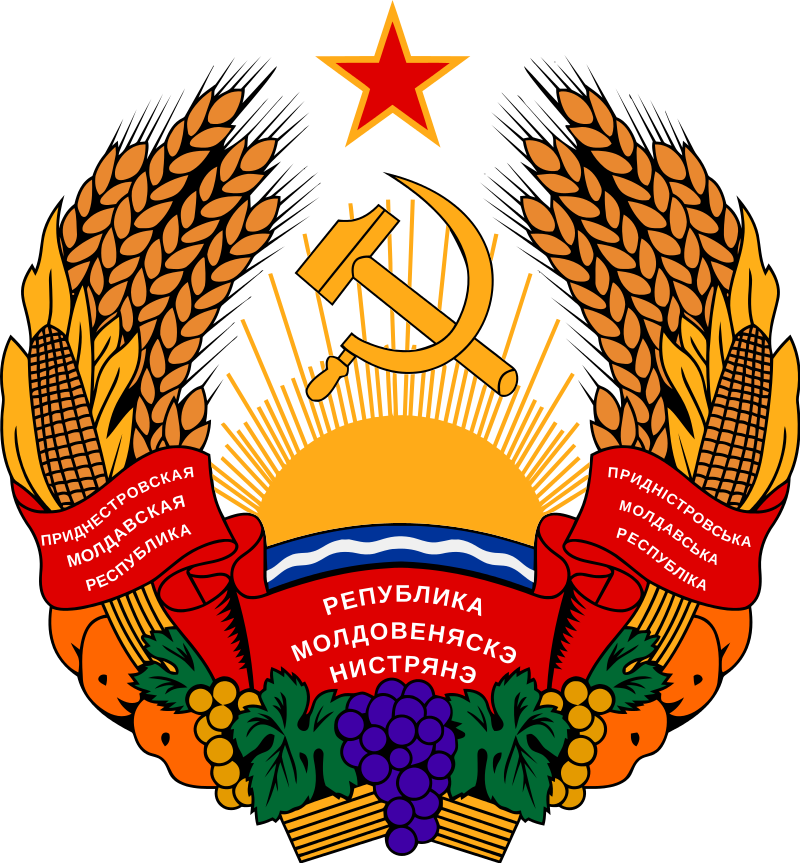Znak samozvaného státu Podněstří stále oplývá komunismus.
