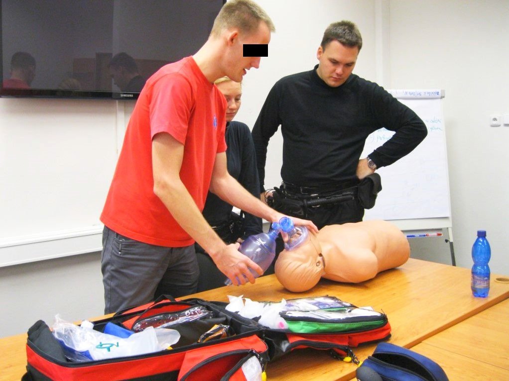 Michal Ř. při školení strážníků městské policie.