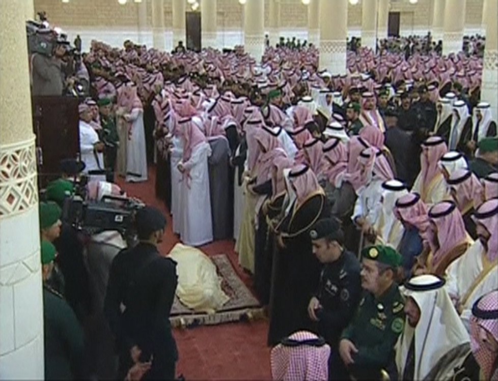 Pohřeb Saúdského krále Abdullaha v mešitě v Rijádu