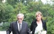 Pohřeb Dalimila Klapky: Rudolf Jelínek s manželkou Martinou Růžičkovou