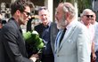 Pohřeb Luďka Hrzala - Leoš Mareš a Michel Fleischmann Pohřeb Luďka Hrzala - Leoš Mareš a Michel Fleischmann