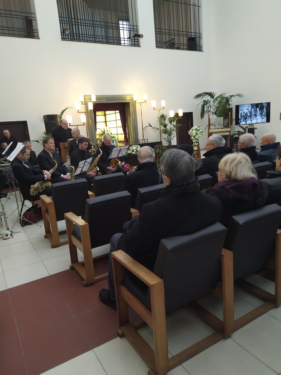 Pohřeb brněnského saxofonisty a aranžéra Zdeňka Nováka (†81), který zemřel den před Vánoci 2019.