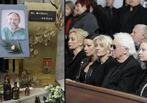 Veronika Žilková na pohřbu Michala Peška pláče