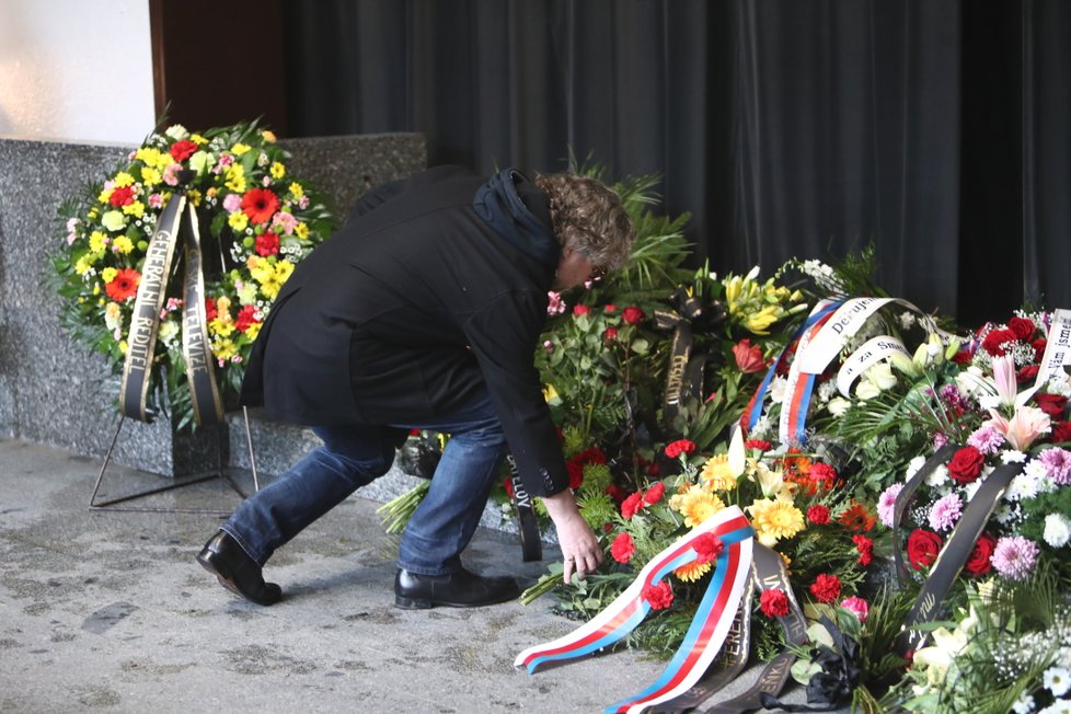 Jan Hřebejk na posledním rozloučení se Zdeňkem Mahlerem