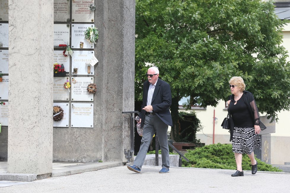 Petr Brukner na pohřbu Václava Kotka